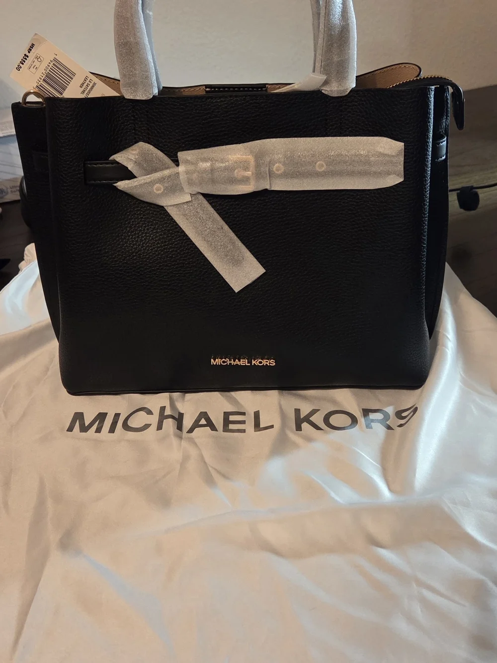 NWT Michael Kors Large Emilia Satchel; Black